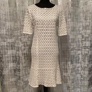 Vintage Designer White Lace Midi Dress